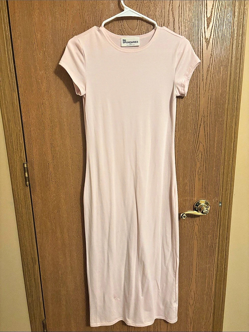 No Boundaries Short Sleeve T-Shirt Midi Dress Pink Size Small